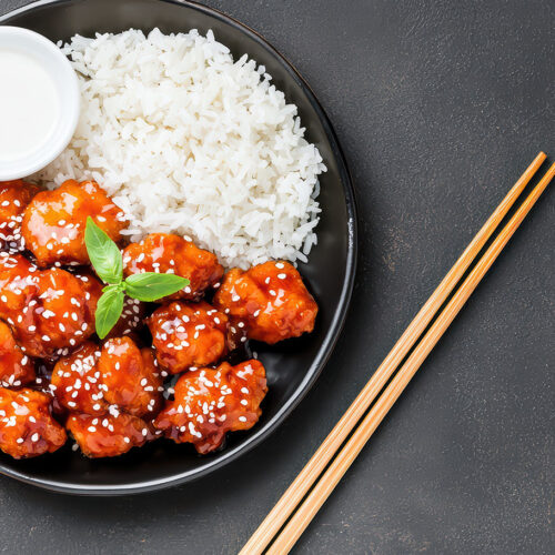 Pollo a la naranja estilo oriental