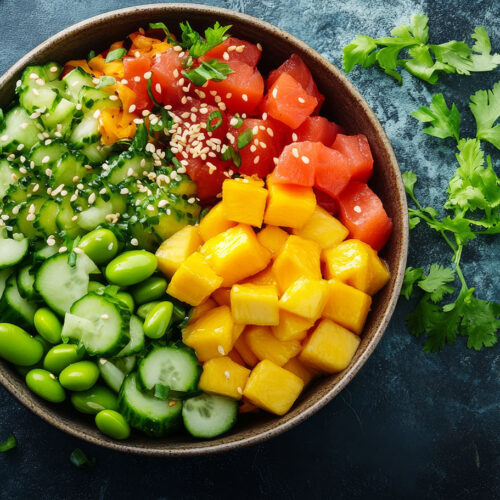 Poke bowl con mango