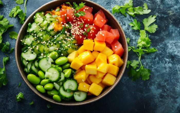 Poke bowl con mango