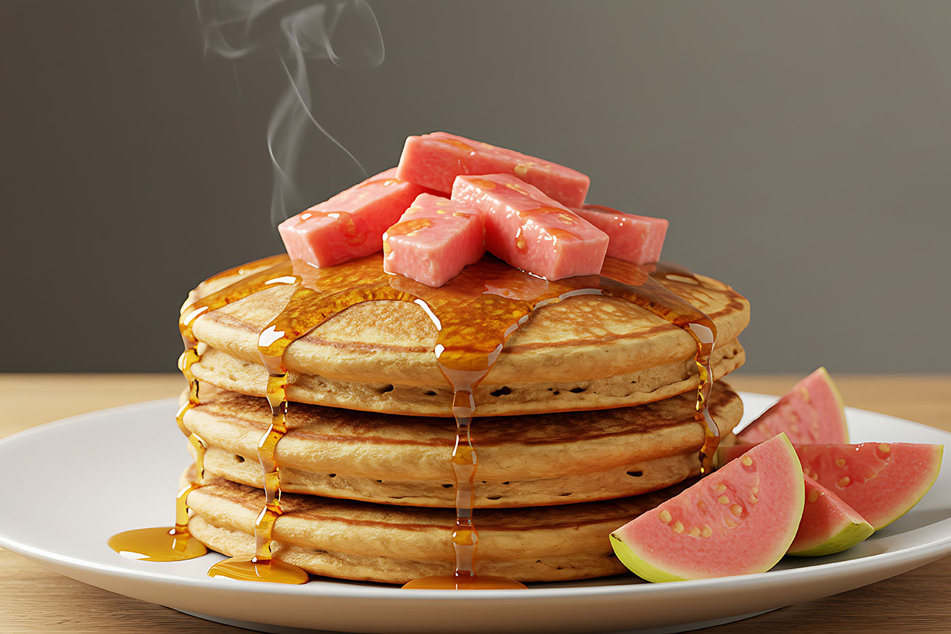 Pancakes de guayaba suaves, esponjosos con una mermelada mezcla aromatizada con canela y clavo Montero, y la masa lleva el toque especial del extracto de vainilla Montero. El resultado: un desayuno diferente, tropical y lleno de sabor. Perfectos para variar el brunch del weekend o sorprender en casa.